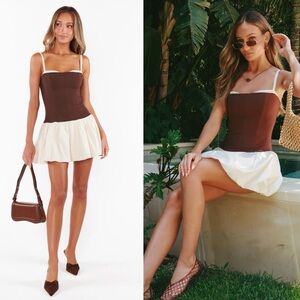 Show Me Your Mumu Tiffany Skort Bubble Dress in Cookies and Cream Dress size M